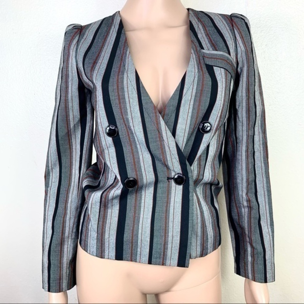 Vino De Casa Women’s Suit Striped black Gray Sz S